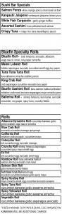 Sushi Menu 2